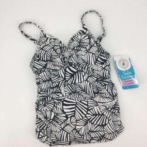 Swim Solutions Urban Palm Tankini Swim Top NWT - Picture 4 of 5